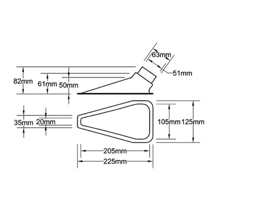 Inlet 51 + 63mm Noir