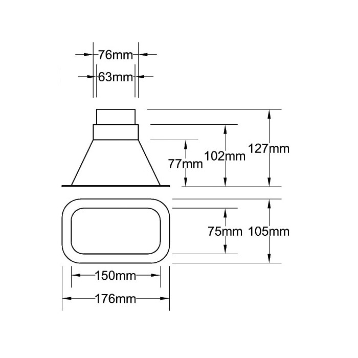 Inlet 63 + 76mm Noir