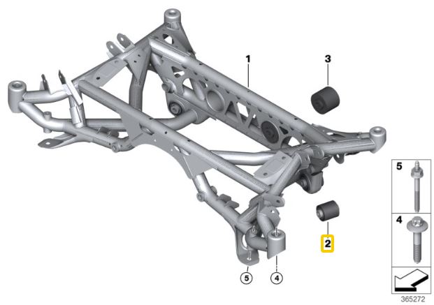 IRP Douille De Dous-châssis Arrière Aluminium BMW E8x, E9x, F87 M2, F80 M3, F82 M4