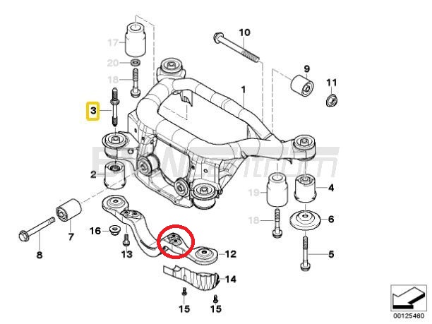 Plaque de résistance au sol arrière BMW E46