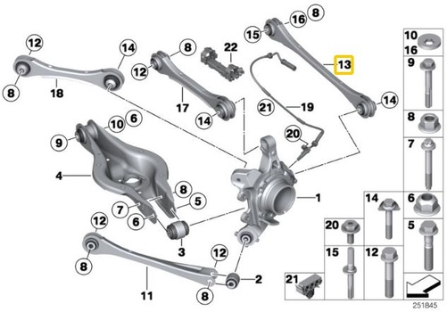 Renfort d'orteil réglable IRP arrière BMW F2x, F3x