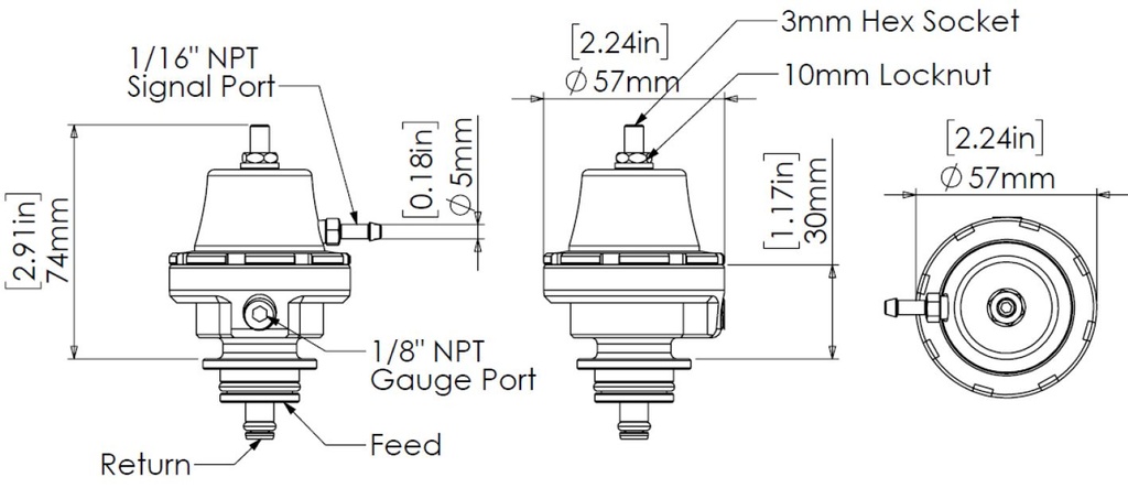 Turbosmart Régulateur de pression de carburant Kompakt (Bosch) Sleeper
