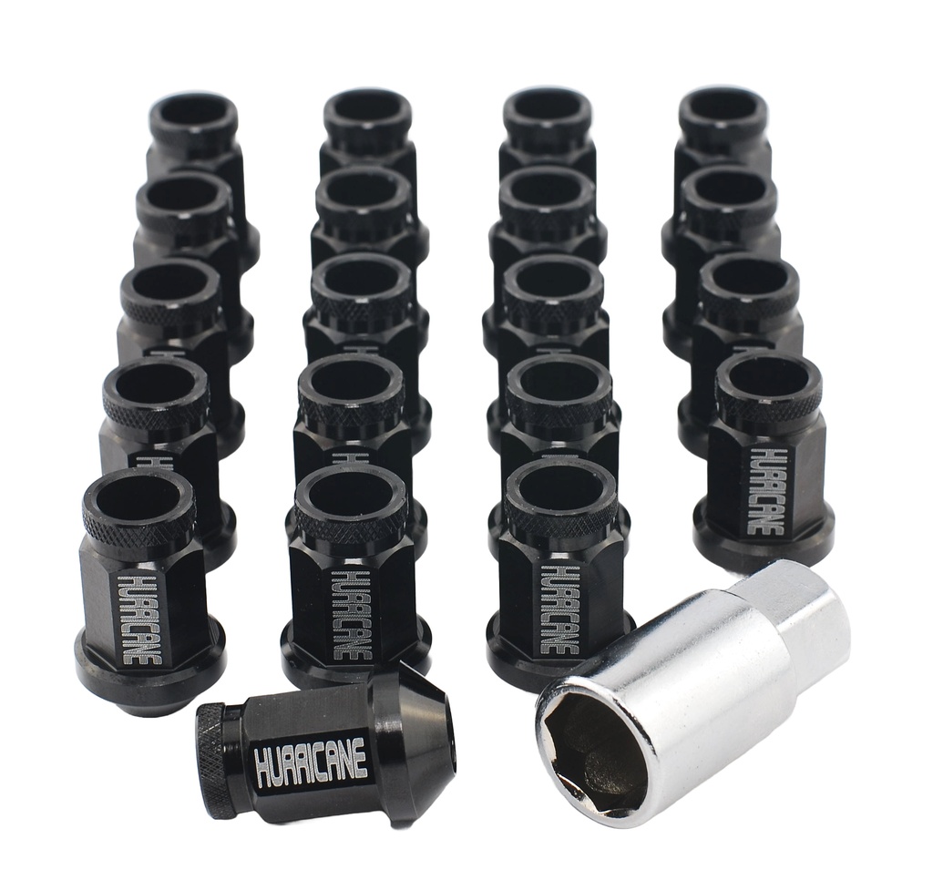 Ecrou de roue Aluminium Noir M12x1,25 (39mm)