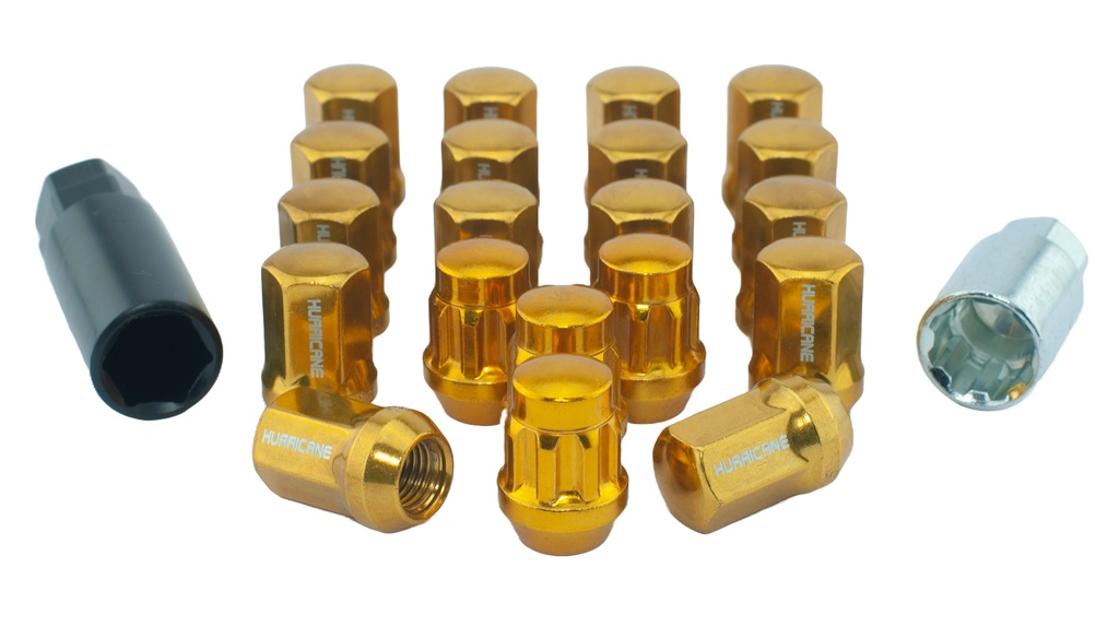 Kit Écrou de Roue Acier Or M12x1,5 (32mm)