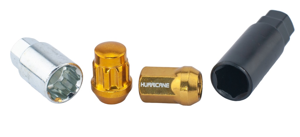 Kit Écrou de Roue Acier Or M12x1,5 (32mm)