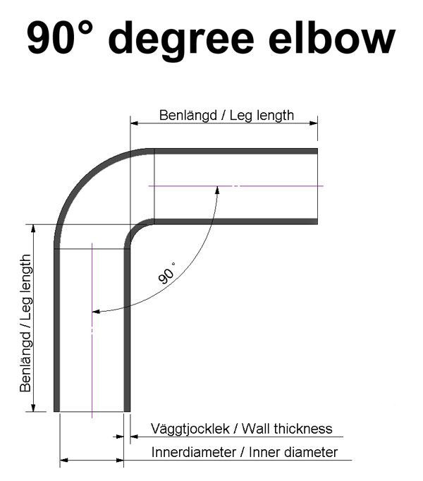 Tuyau de silicone 90 degrés 3" (76mm)