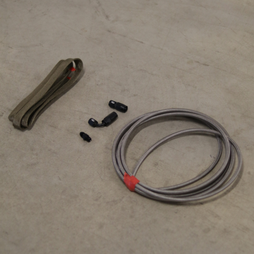Garret Huile en Kit Turbo 1 x Droit 1 x 90 Degrés AN4 + Bas de Protection Thermique