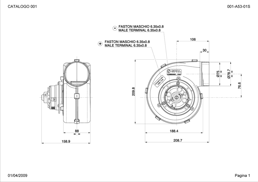 Ventilateur radial SPAL 370 m³/h
