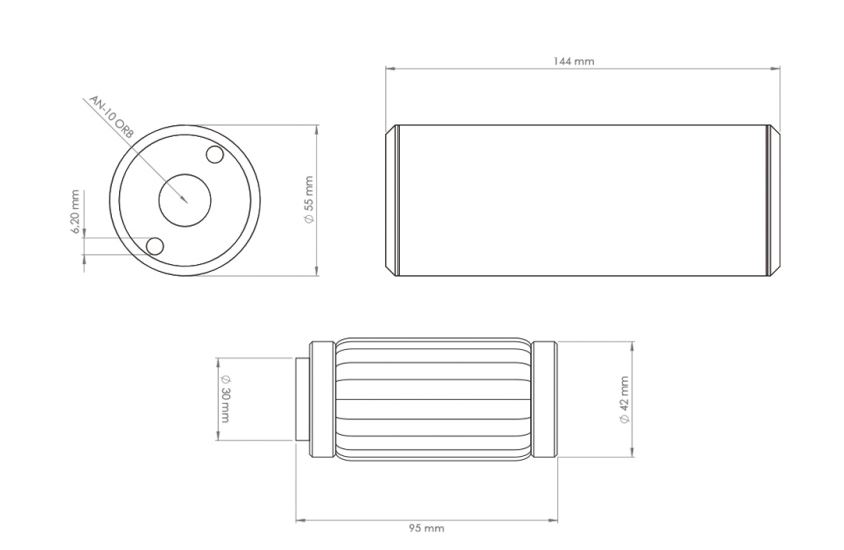 Filtre à carburant NUKE 10Micron Slim (filtre en acier inoxydable)