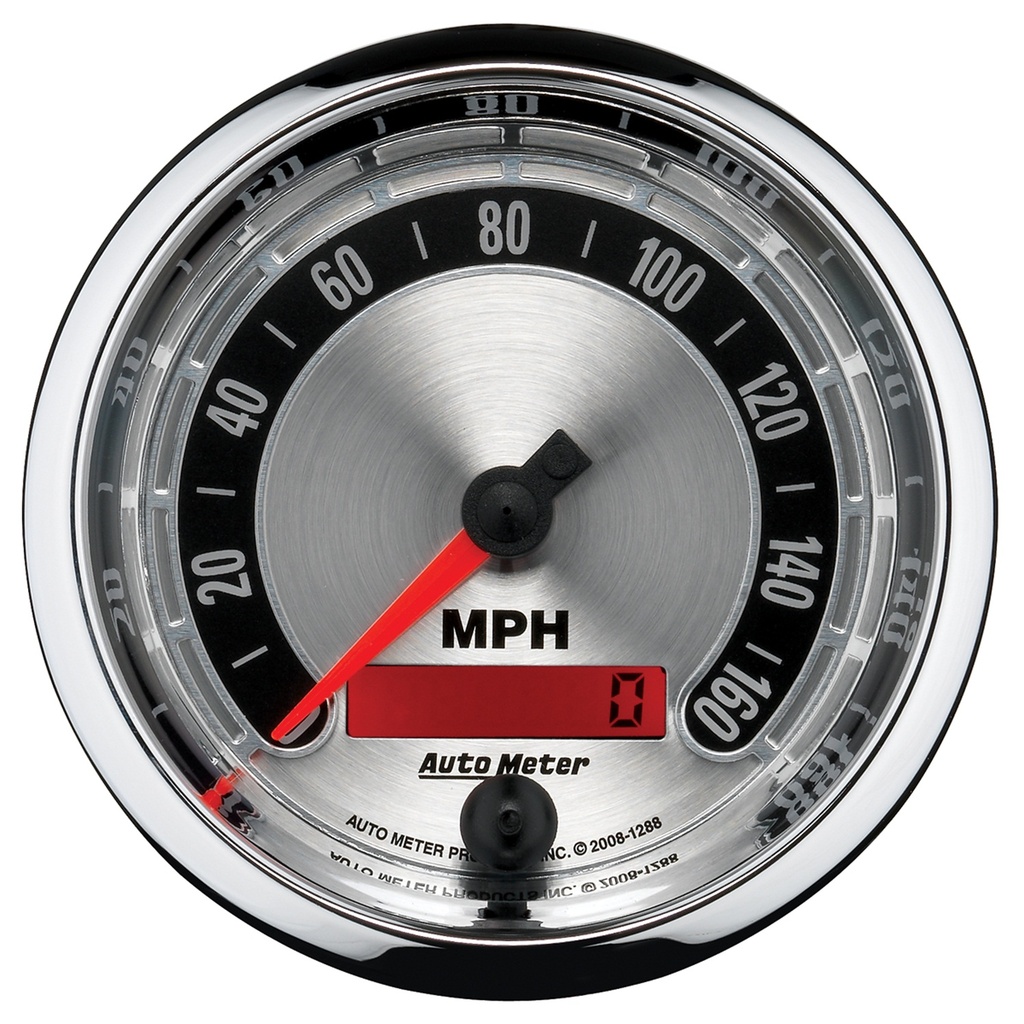 5 Pc. Gauge Kit, 3-3/8" & 2-1/16", Elec. Speedometer, American Muscle