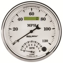 5" Tachometer/Speedometer Combo, 8k Rpm/120 Mph, Old-Tyme White Ii
