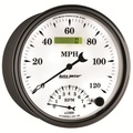 5" Tachometer/Speedometer Combo, 8k Rpm/120 Mph, Old-Tyme White Ii
