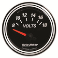2-1/16" Voltmeter, 8-18v, Designer Black Ii