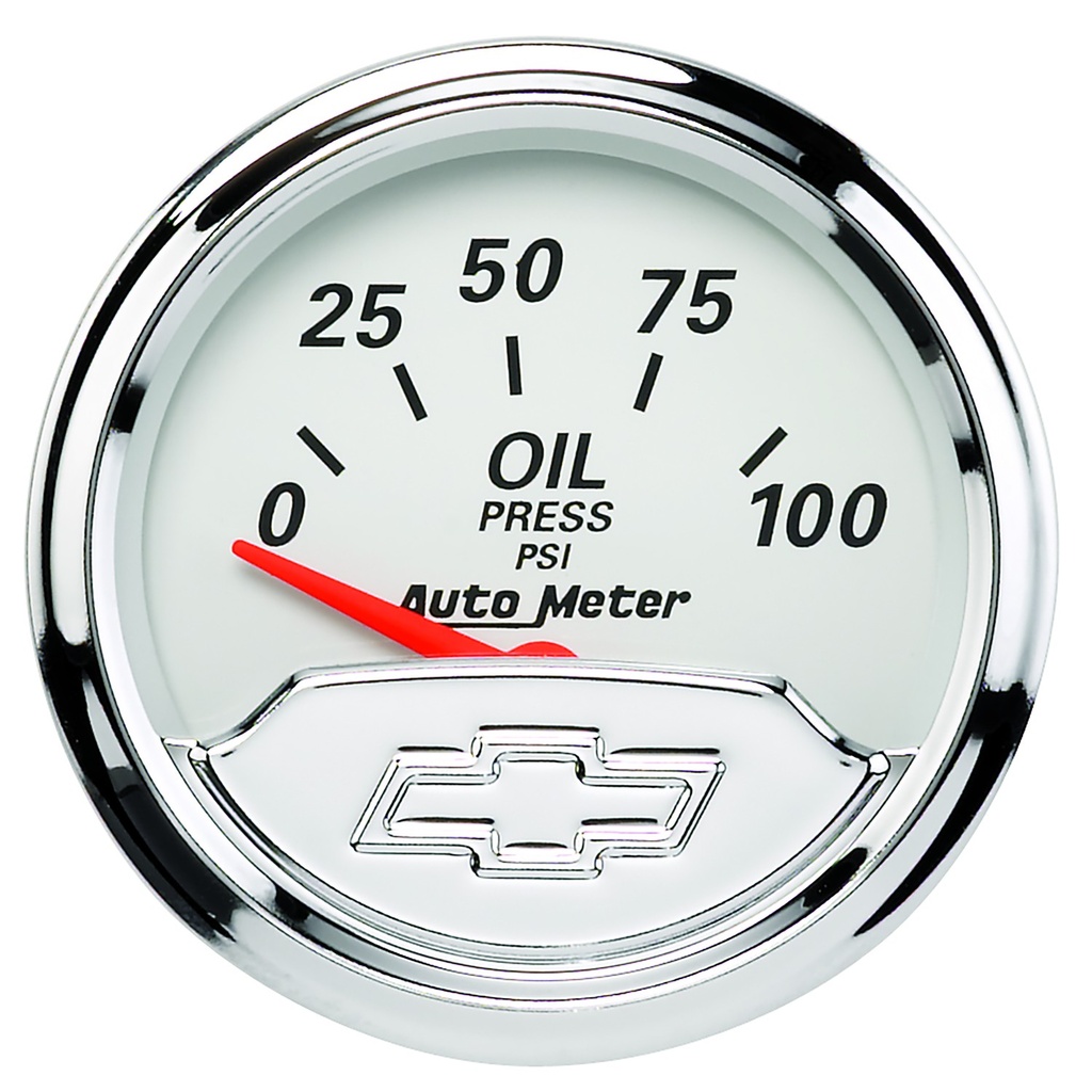 2-1/16" Oil Pressure, 0-100 Psi, Chevy Vintage