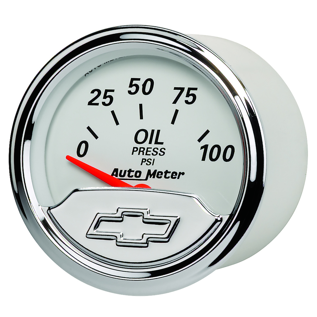2-1/16" Oil Pressure, 0-100 Psi, Chevy Vintage