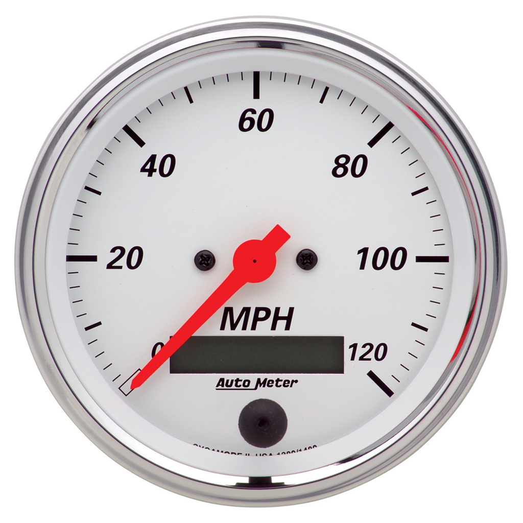 2 Pc. Gauge Kit, 3-3/8" Quad & Speedometer, 240-33 Ω, Arctic White