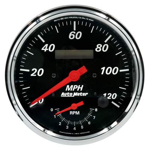 5" Tachometer/Speedometer Combo, 8k Rpm/120 Mph, Designer Black