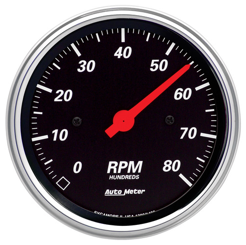 3-3/8" In-Dash Tachometer, 0-8,000 Rpm, Designer Black