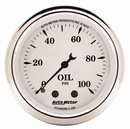2-1/16" Oil Pressure, 0-100 Psi, Old-Tyme White