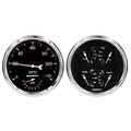 2 Pc. Gauge Kit, 5" Quad & Tach/Speedo, 240-33 Ω, Old Tyme Black