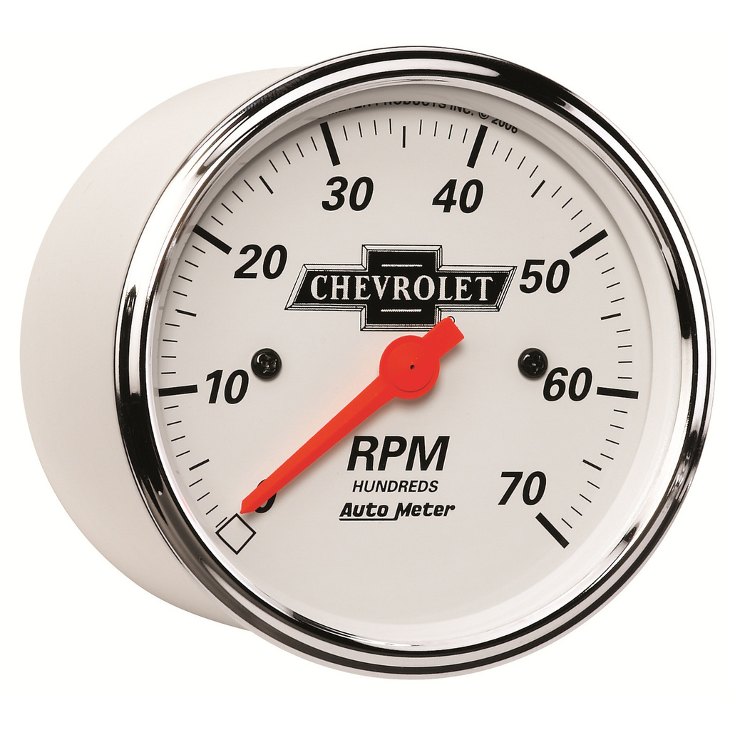 3-1/8" In-Dash Tachometer, 0-7,000 Rpm, Chevy Vintage