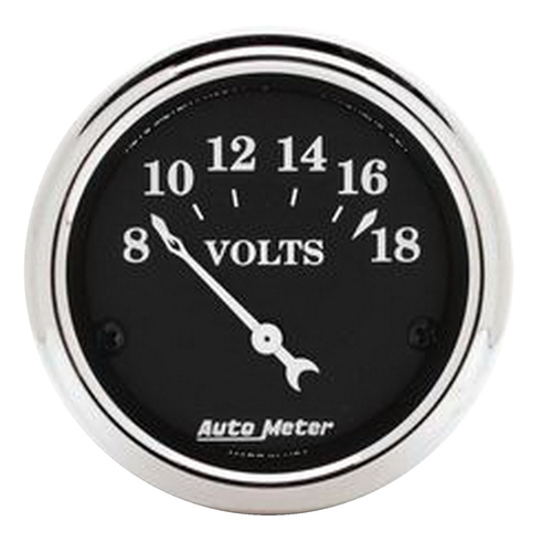 2-1/16" Voltmeter, 8-18v, Old Tyme Black