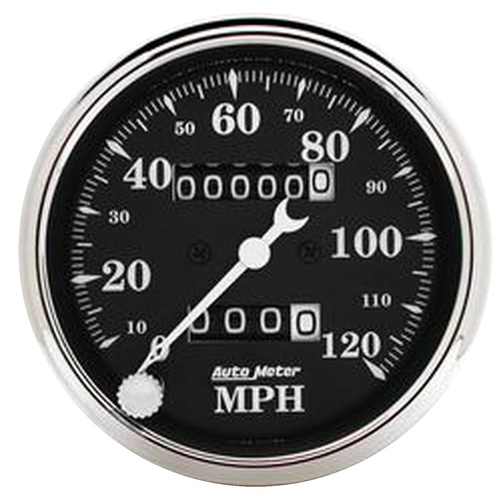 3-1/8" Speedometer, 0-120 Mph, Old Tyme Black