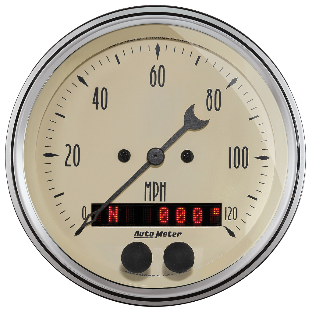 2 Pc. Gauge Kit, 3-3/8" Quad & Speedometer, 240-33 Ω, Antique Beige