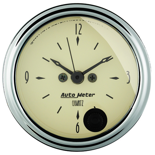 2-1/16" Clock, 12 Hour, Antique Beige
