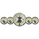 5 Pc. Gauge Kit, 3-3/8" & 2-1/16", Elec. Speedo W/Wheel Odo, Prestige Antq. Ivory
