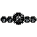 5 Pc. Gauge Kit, 3-3/8" & 2-1/16", Elec. Speedo W/Wheel Odo, Prestige Blk. Diamond