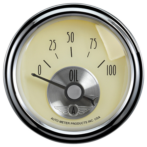 2-1/16" Oil Pressure, 0-100 Psi, Prestige Antique Ivory