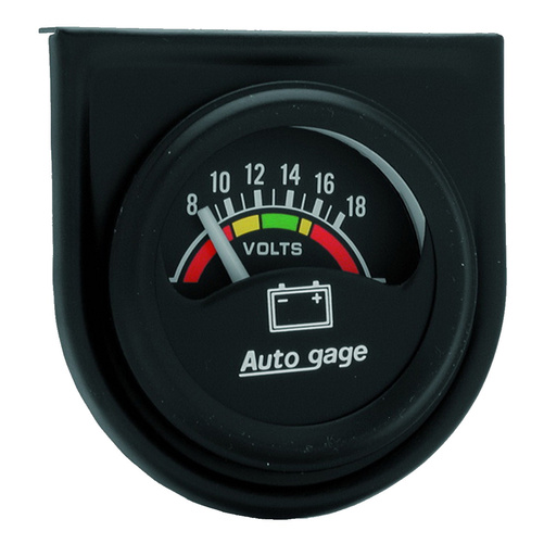 1-1/2-1/16" Voltmeter, 8-18v, Auto Gage