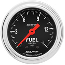 2-1/16" Fuel Pressure W/ Isolator, 0-15 Psi, Traditional Chrome