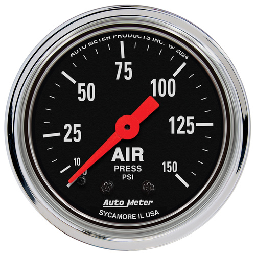 2-1/16" Air Pressure, 0-150 Psi, Traditional Chrome