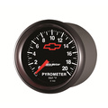 2-1/16" Pyrometer, 0-2000 °F, Chevy Red Bowtie, Black