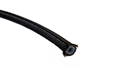 AN3 Nylon et frein tressé en acier inoxydable noir