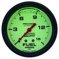 2-5/8" Fuel Pressure, 0-15 Psi, Liquid Filled, Ultra-Nite