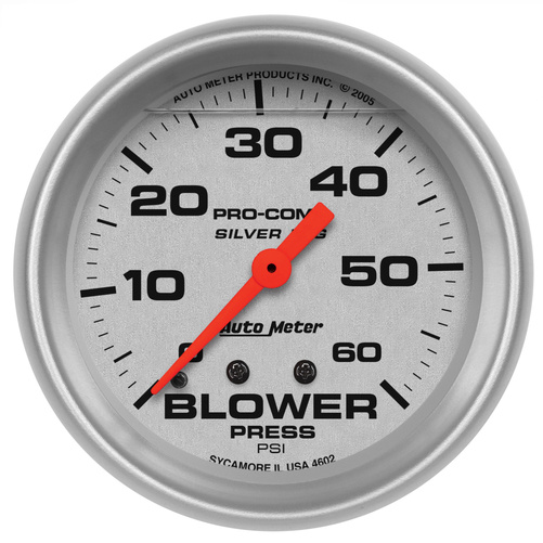 2-5/8" Blower Pressure, 0-60 Psi, Liquid Filled, Ultra-Lite