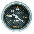 2-1/16" Vacuum, 0-30 In Hg, Carbon Fiber