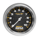 3-3/8" In-Dash Tachometer, 0-10,000 Rpm, Carbon Fiber