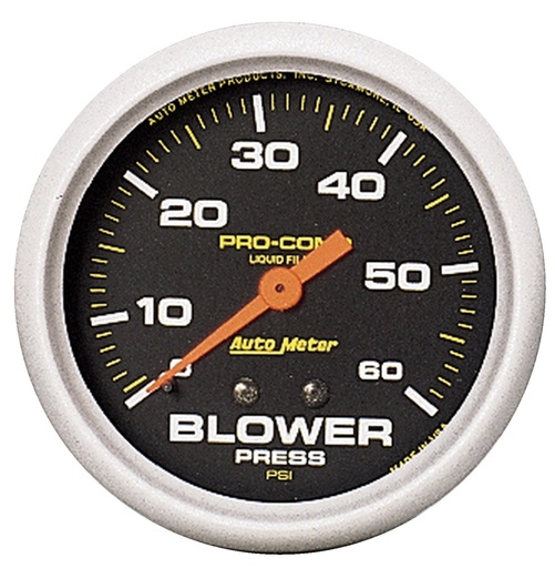 2-5/8" Blower Pressure, 0-60 Psi, Liquid Filled, Pro-Comp