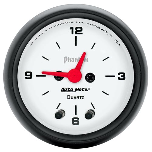2-1/16" Clock, 12 Hour, Phantom