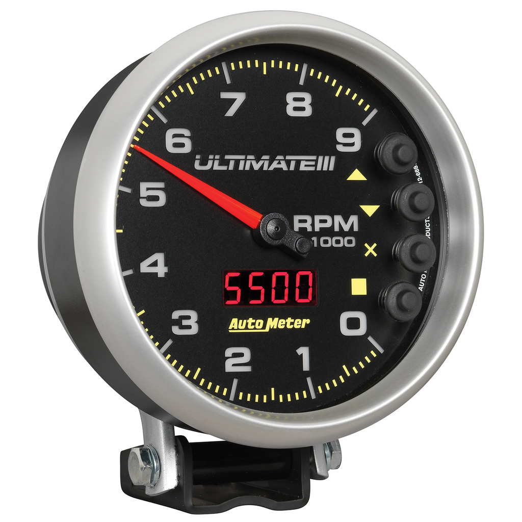 5" Tachometer, 0-9000 Rpm, Pedestal, Ultimate Iii Playback, Black