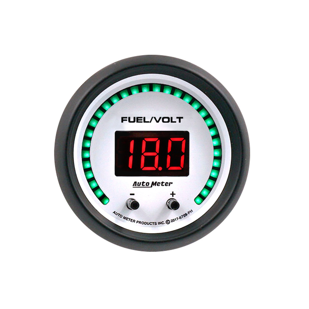 2-1/16" Two Channel Fuel Level / Voltmeter, 0-100%/8-18v, Phantom Elite Digital