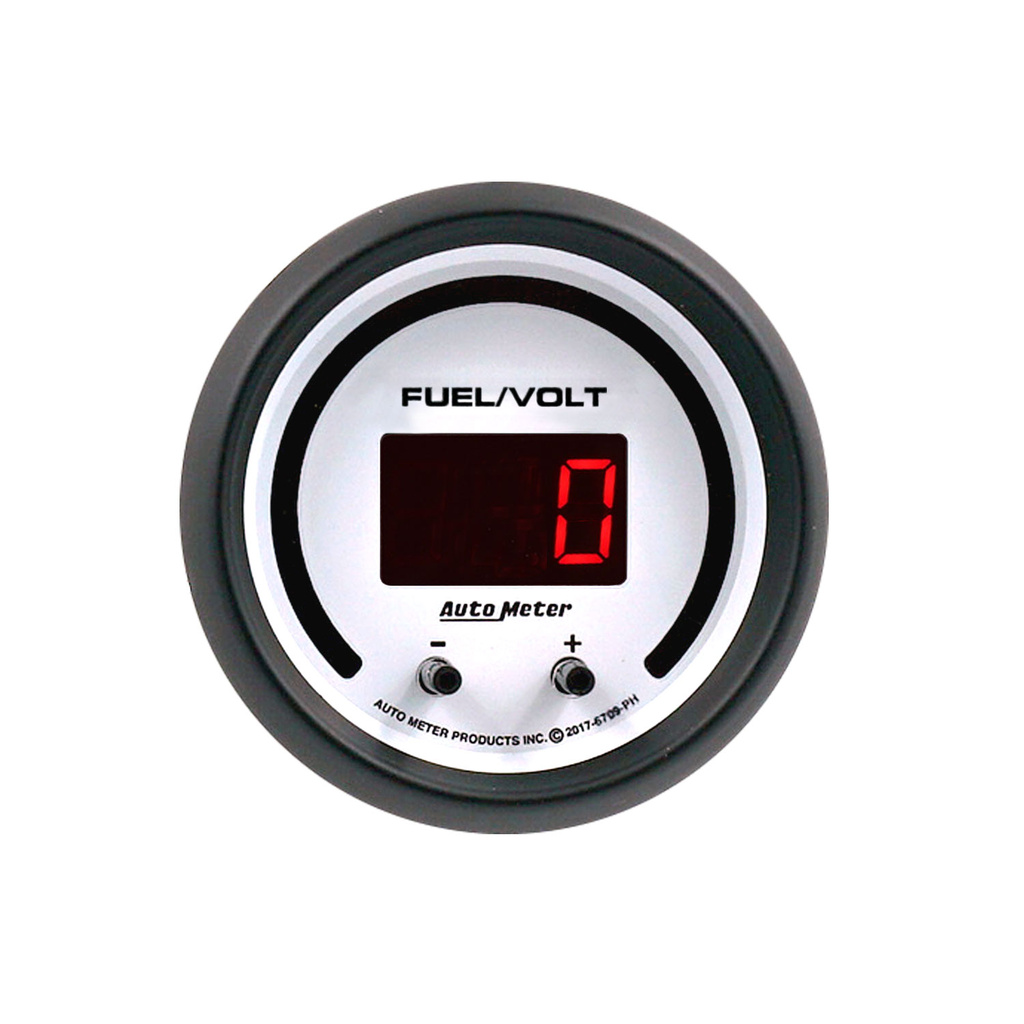 2-1/16" Two Channel Fuel Level / Voltmeter, 0-100%/8-18v, Phantom Elite Digital