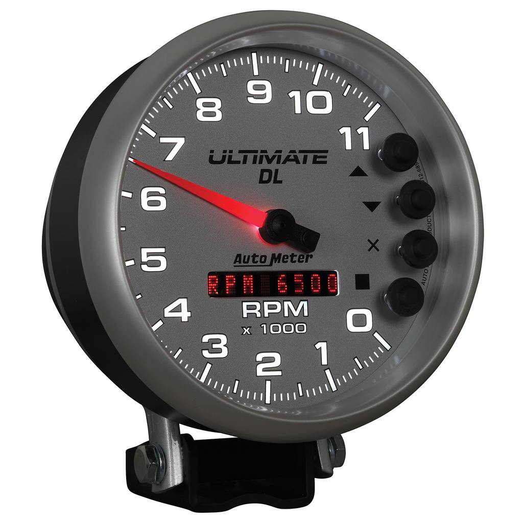5" Tachometer, 0-11,000 Rpm, Pedestal, Ultimate Dl Playback, Silver