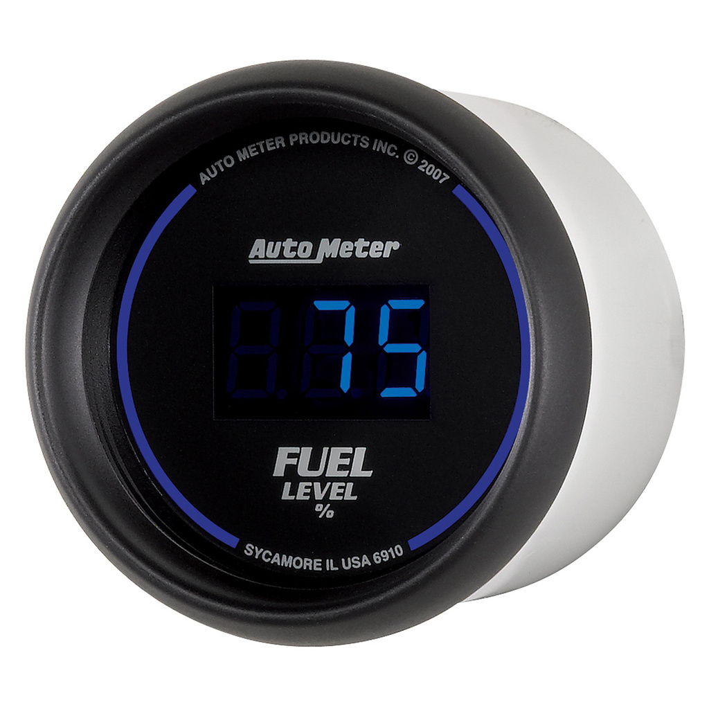 2-1/16" Fuel Level, Programmable 0-280 Ω, Digital Black