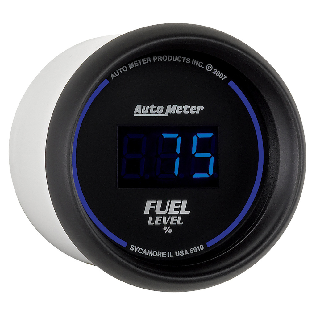 2-1/16" Fuel Level, Programmable 0-280 Ω, Digital Black