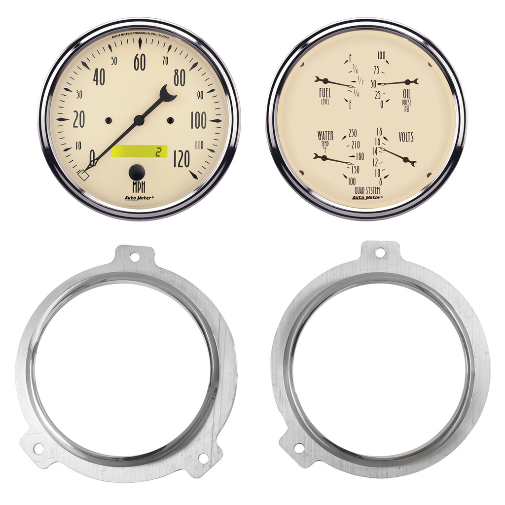 2 Gauge Direct Fit Dash Kit, Chevy Car 51-52, 2 Gauge,  Antique Beige